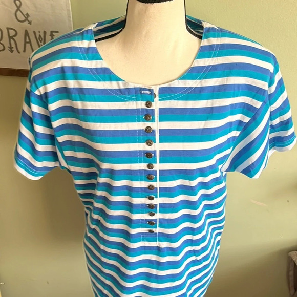 Vintage Emerald Club Juniors shoulder pads striped T-shirt - Picture 4 of 14